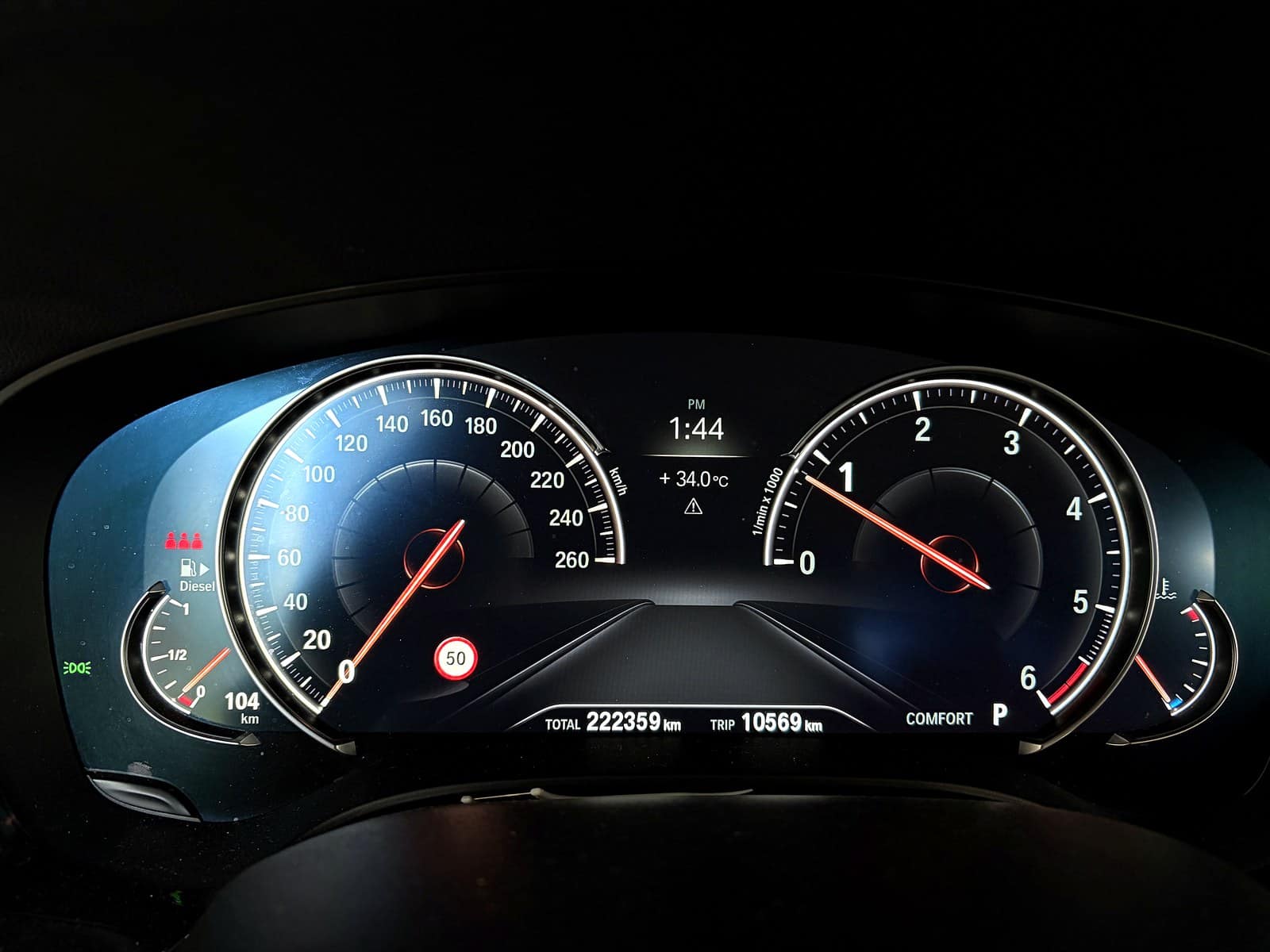 BMW 5시리즈(G30) 계기판 모습