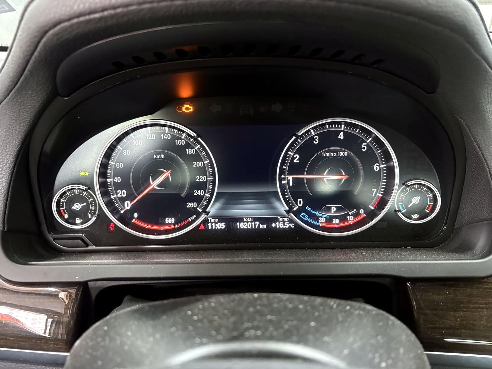 BMW 740Li F02 계기판 엔진 경고등 점등